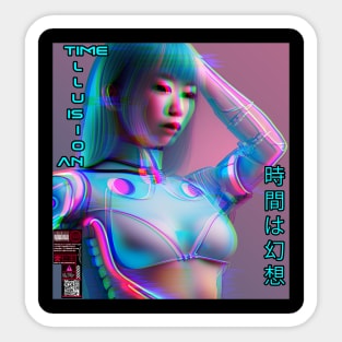 Cyborg Girl - Time Is An Illusion Sticker